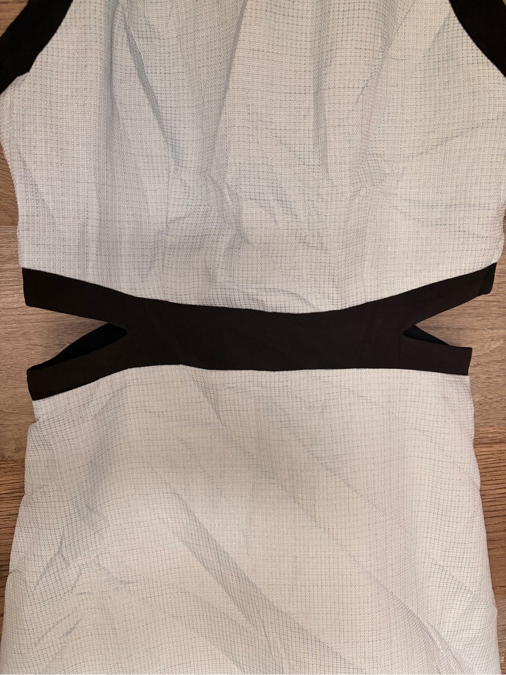 Sleeveless Mini Dress with Black Contrast Trim in Light Blue - Picture 2 of 4